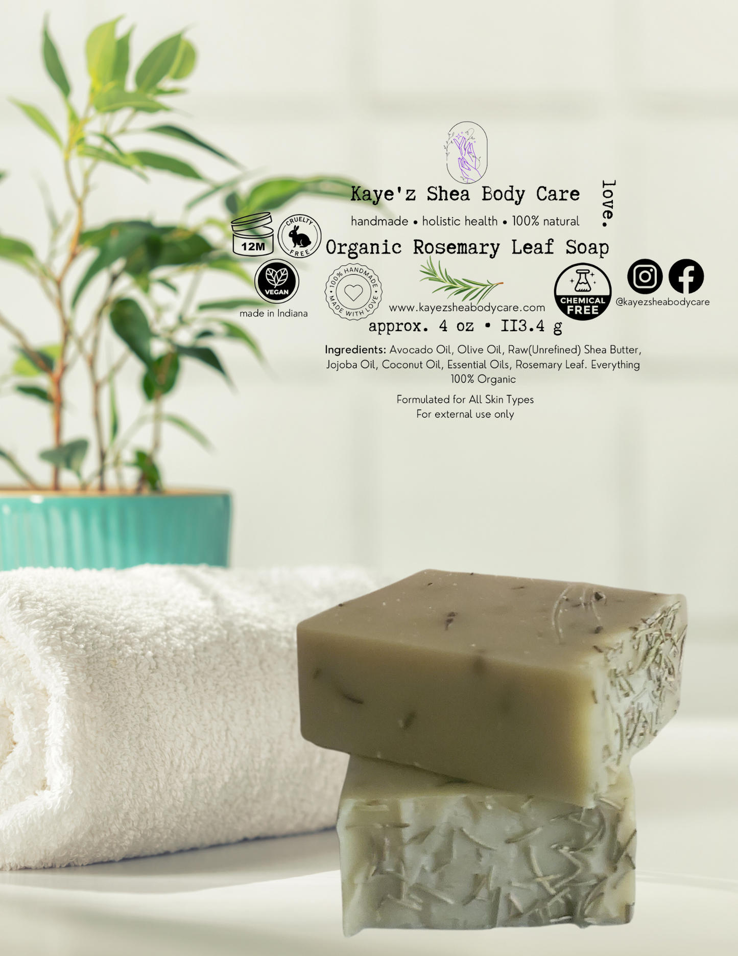 Organic Rosemary Leaf Soap